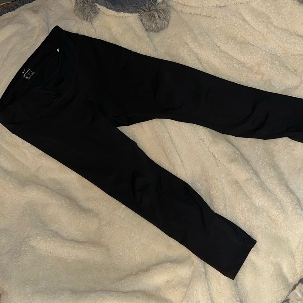 NIKE DRI FIT BLACK LONG LEGGINGS SZ XL NEW